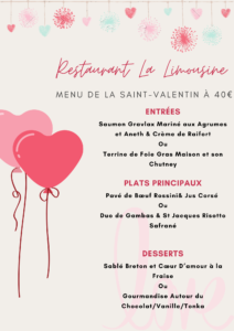 menu saint valentin