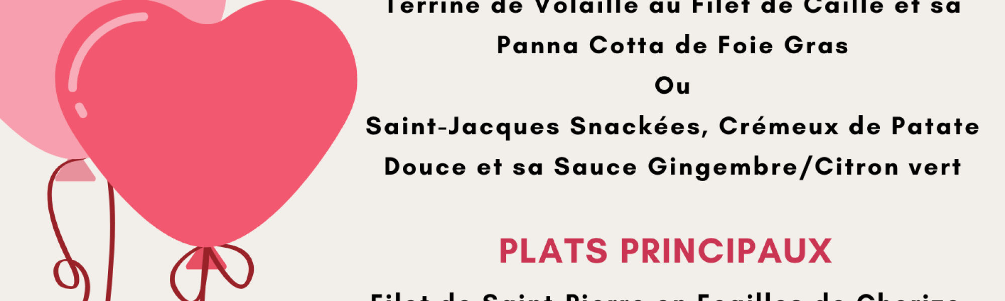 menu st valentin